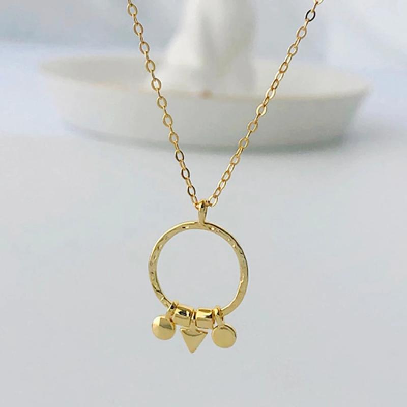 S925 Sterling Silver Circle Necklace Women's Collar Chain