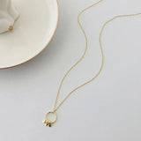 S925 Sterling Silver Circle Necklace Women's Collar Chain