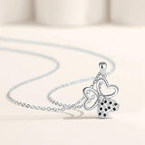 Grid Rose Clover Necklace 925 Silver Fine Jewelry Trefle Pendant Necklace