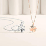Grid Rose Clover Necklace 925 Silver Fine Jewelry Trefle Pendant Necklace