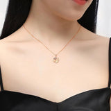 Grid Rose Clover Necklace 925 Silver Fine Jewelry Trefle Pendant Necklace
