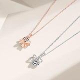 Grid Rose Clover Necklace 925 Silver Fine Jewelry Trefle Pendant Necklace
