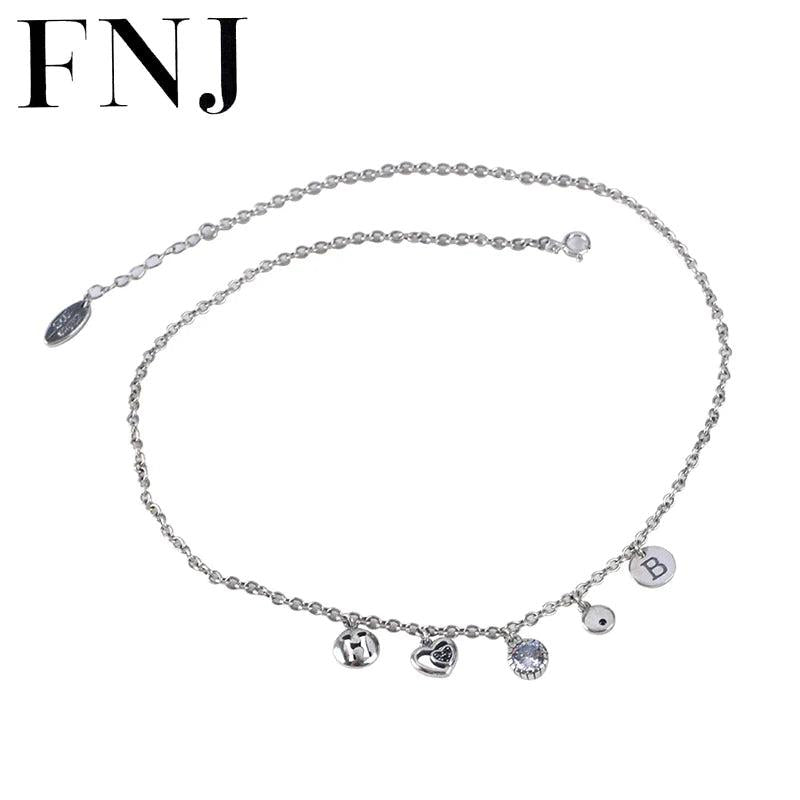 925 Silver Heart Charms Chokers Necklace