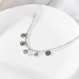 925 Silver Heart Charms Chokers Necklace