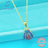 S925 Silver Beetle Collarbone Necklace with Zircon Inlay