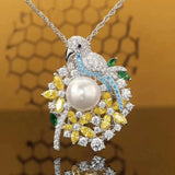 Parrot Necklace Forest Zircon Female Brilliant Jewelry Wedding