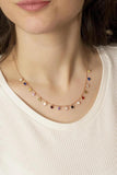 925 Silver Rainbow Round Charm Long Chain Choker Necklace Gift