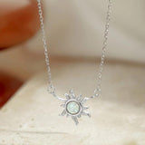 S925 Sterling Silver Opal Necklace for Women