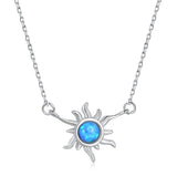 S925 Sterling Silver Opal Necklace for Women