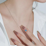 S925 Sterling Silver Opal Necklace for Women