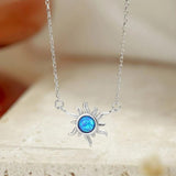 S925 Sterling Silver Opal Necklace for Women