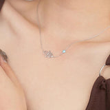 S925 Sterling Silver Palm Necklace Eye Pendant Chain