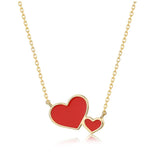 S925 Sterling Silver Red Heart Pendant Necklace for Her