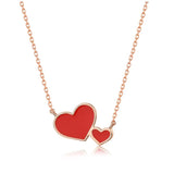 S925 Sterling Silver Red Heart Pendant Necklace for Her