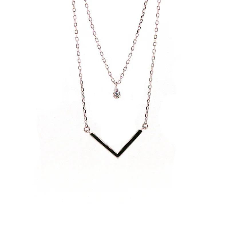 TKJ Silver 925 V Shape Necklace Party