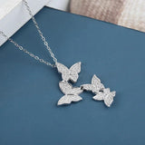 Butterfly Dangle Pendant 925 Silver Necklace for Women