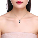 Women Necklace 925 Silver Crystal Stars Zircon Christmas Tree Pendant