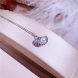 Natural Shell Pendant 925 Sterling Silver Necklace