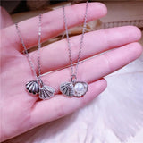 Natural Shell Pendant 925 Sterling Silver Necklace