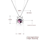925 Silver Crystal Crab Pendant Lady Necklace