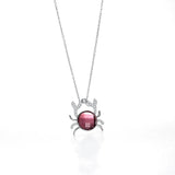 925 Silver Crystal Crab Pendant Lady Necklace
