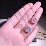 Women 925 Silver Necklace with Zircon Pendant