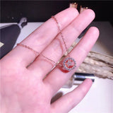 Women 925 Silver Necklace with Zircon Pendant