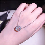 Women 925 Silver Necklace with Zircon Pendant