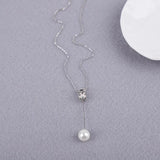 Pin Shape Pendant Real 925 Sterling Silver Women Necklace