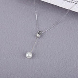 Pin Shape Pendant Real 925 Sterling Silver Women Necklace