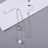 Pin Shape Pendant Real 925 Sterling Silver Women Necklace