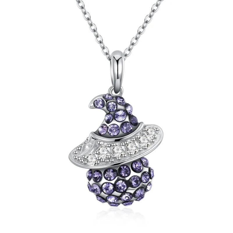 Vintage Witch Wizard 925 Silver CZ Necklaces