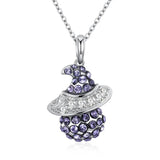 Vintage Witch Wizard 925 Silver CZ Necklaces