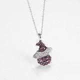 Vintage Witch Wizard 925 Silver CZ Necklaces