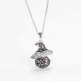 Vintage Witch Wizard 925 Silver CZ Necklaces