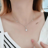 925 Silver Women Pendant Choker Necklace