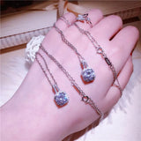 Sparkling CZ Pendant 925 Sterling Silver Women Necklace