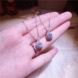 Sparkling CZ Pendant 925 Sterling Silver Women Necklace