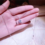 Sparkling CZ Pendant 925 Sterling Silver Women Necklace