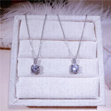 Sparkling CZ Pendant 925 Sterling Silver Women Necklace
