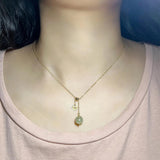 Hetian Jade Lucky Bead Pendant Necklace Crystal Necklace Gift