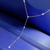 18K Plated 925 Silver Lab Sapphire Diamond Pendant Necklace