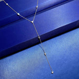 18K Plated 925 Silver Lab Sapphire Diamond Pendant Necklace