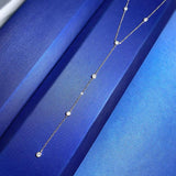 18K Plated 925 Silver Lab Sapphire Diamond Pendant Necklace