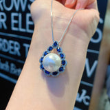 925 Silver Pearl Pendant Necklace Wedding Gift