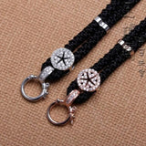 925 Silver Windmill Rope Lanyard Jade Pendant
