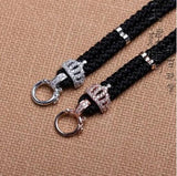 Jade 925 Silver Four-leaf Clover Pendant Rope Lanyard