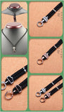 Jade 925 Silver Four-leaf Clover Pendant Rope Lanyard