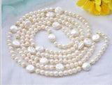 Long 7-8 South Sea Pearl Coin Necklace 50 Inch