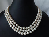 3 Strand Rice Freshwater Pearl Necklace 7-8mm